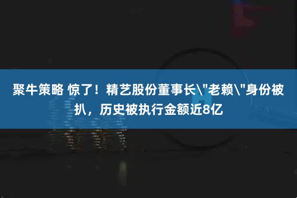 聚牛策略 惊了！精艺股份董事长